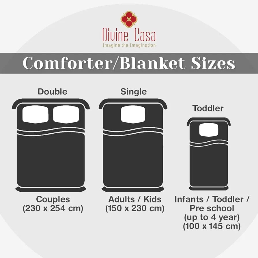 Divine Casa Microfiber 150 GSM Reversible Double Bed Comforter Ultra Soft & Lightweight Blanket Colour Aquarius Purple