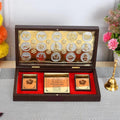 Jaipur Ace Jai Jinendra Mahavir Swami Ji Jain Gold Plated Charan Paduka Yantra With Wooden Box