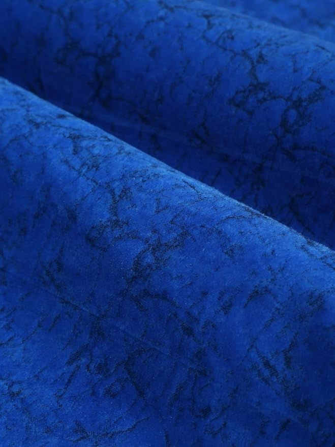 Cortina 2 Piece Solid Design Panel Eyelet Velvet Door Curtains | 7 Feet | Navy Blue