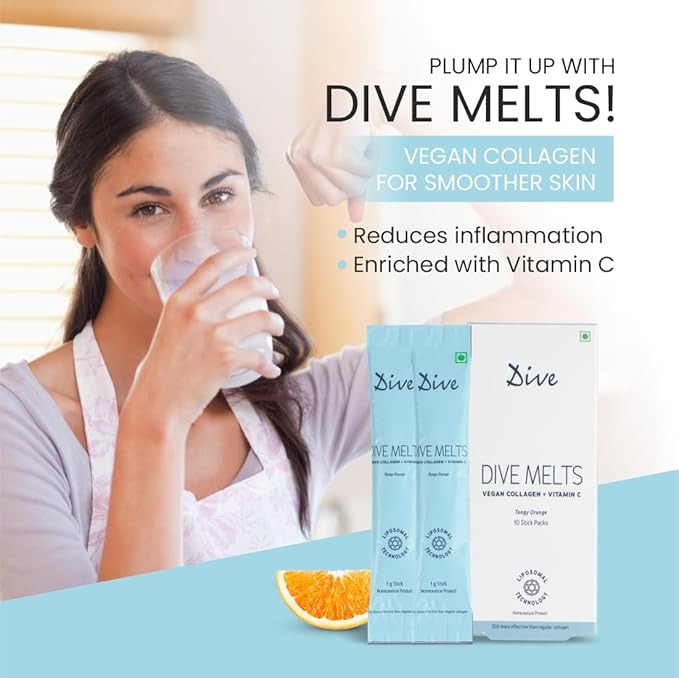 Dive Melts Vegan Collagen Vit C Women & Men Orange Flavour - 10 Sticks