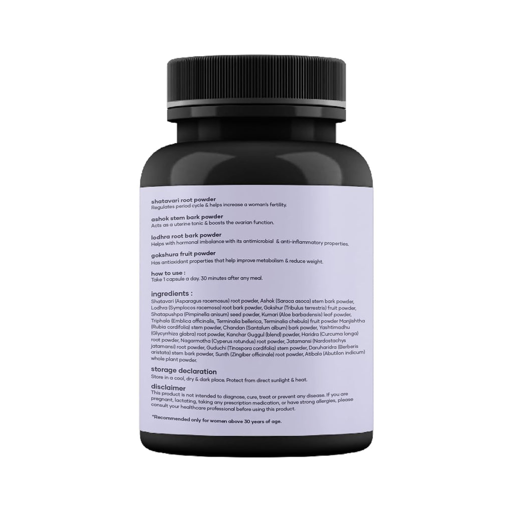 Saturn by GHC PCOS Balance Capsules - Ayurvedic Blend with Shatavari, Gokshura & 20 Herbs | Supports Women with Polycystic Ovary Syndrome