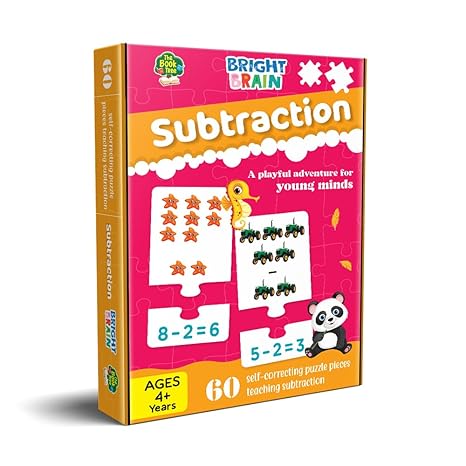 The Book Tree Bright Brain Subtraction for Kids Ages 3 and up Fun Math Challenges 60 Puzzle Pieces
