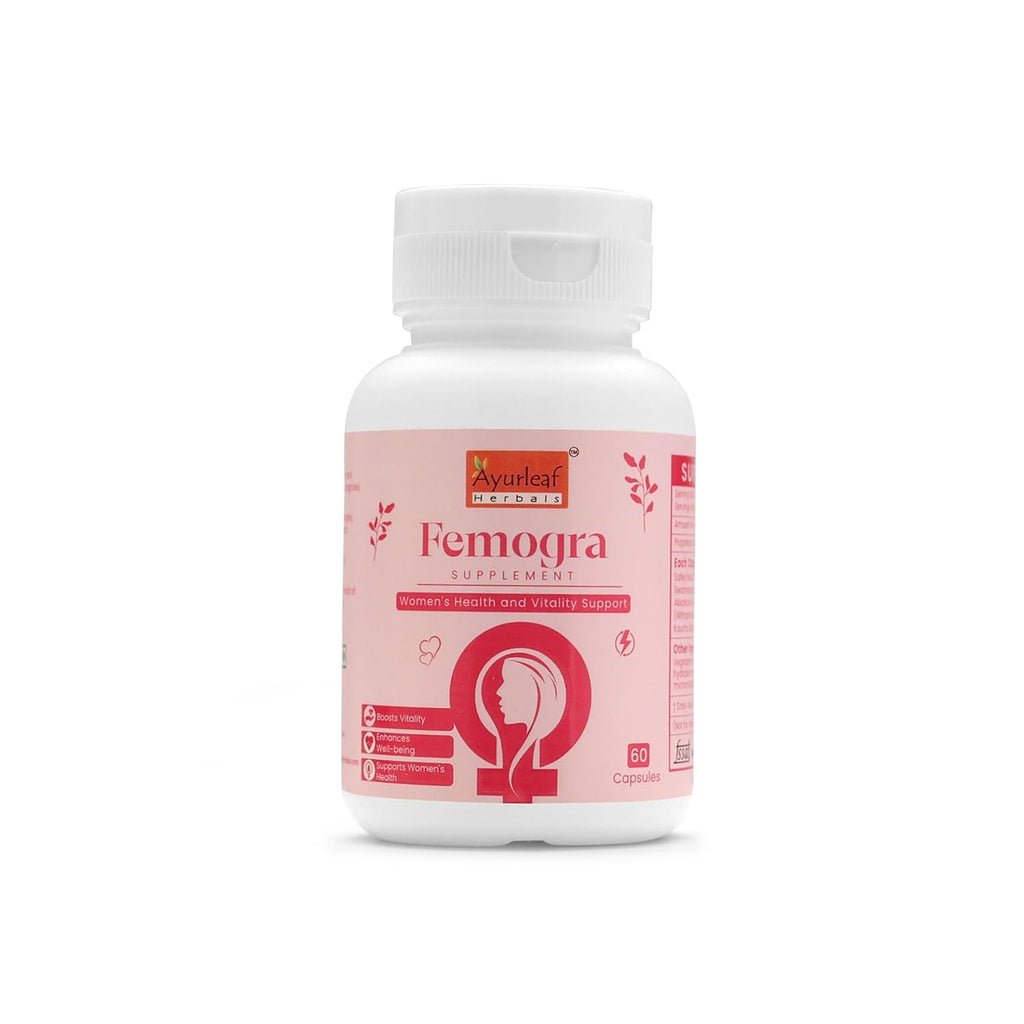 Ayurleaf Herbals - Femogra Extract Blended Capsules 340 Mg | 60 Veggie Capsules for Women