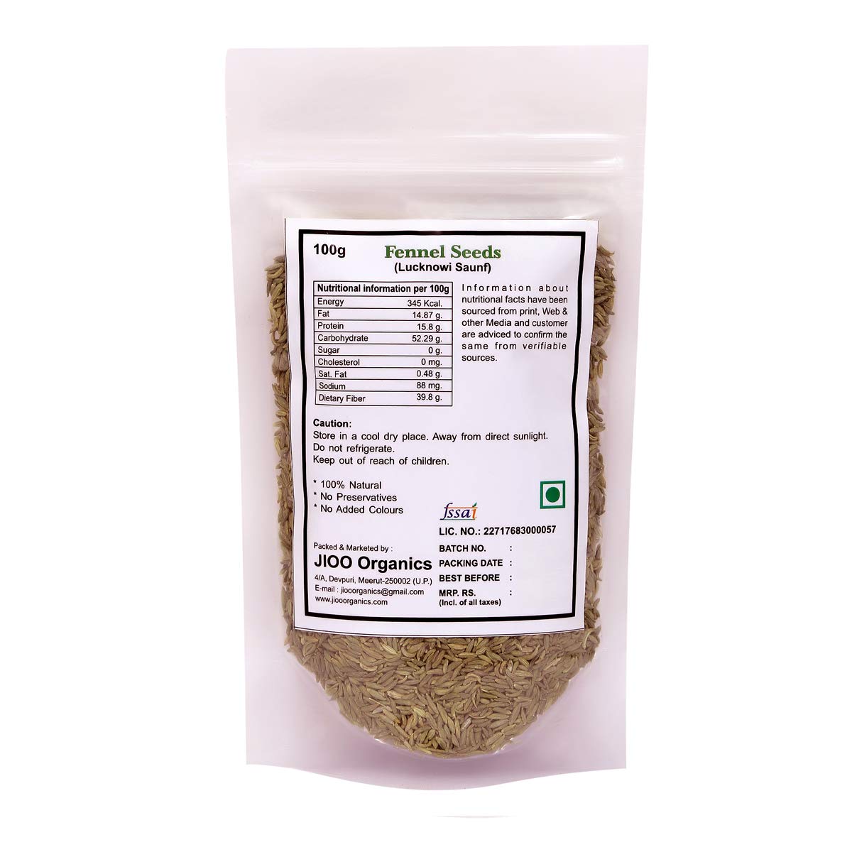 Jioo Organics Fennel Seeds(Lucknowi Saunf) - 100 gms