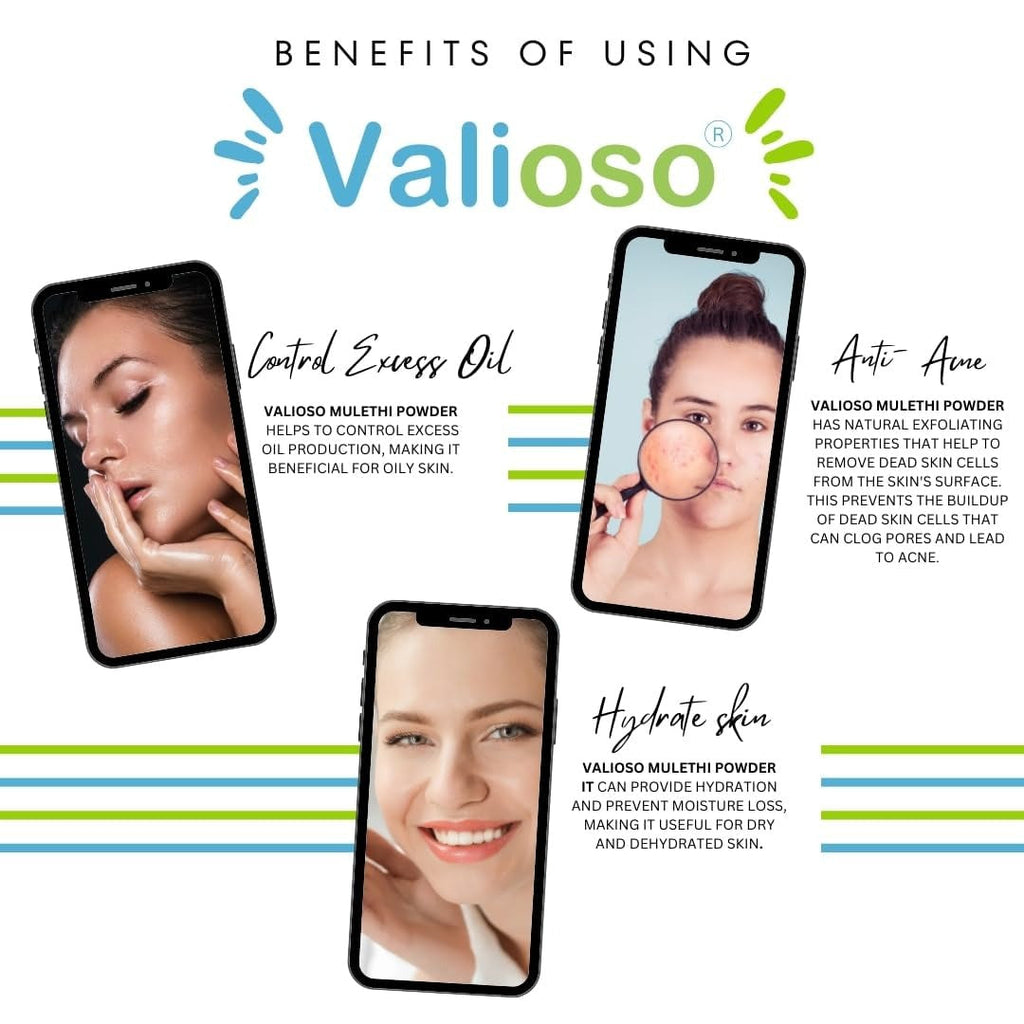 Valioso Mulethi Powder For Body Skin Face And Hair - 100 gms (Pack of 2)