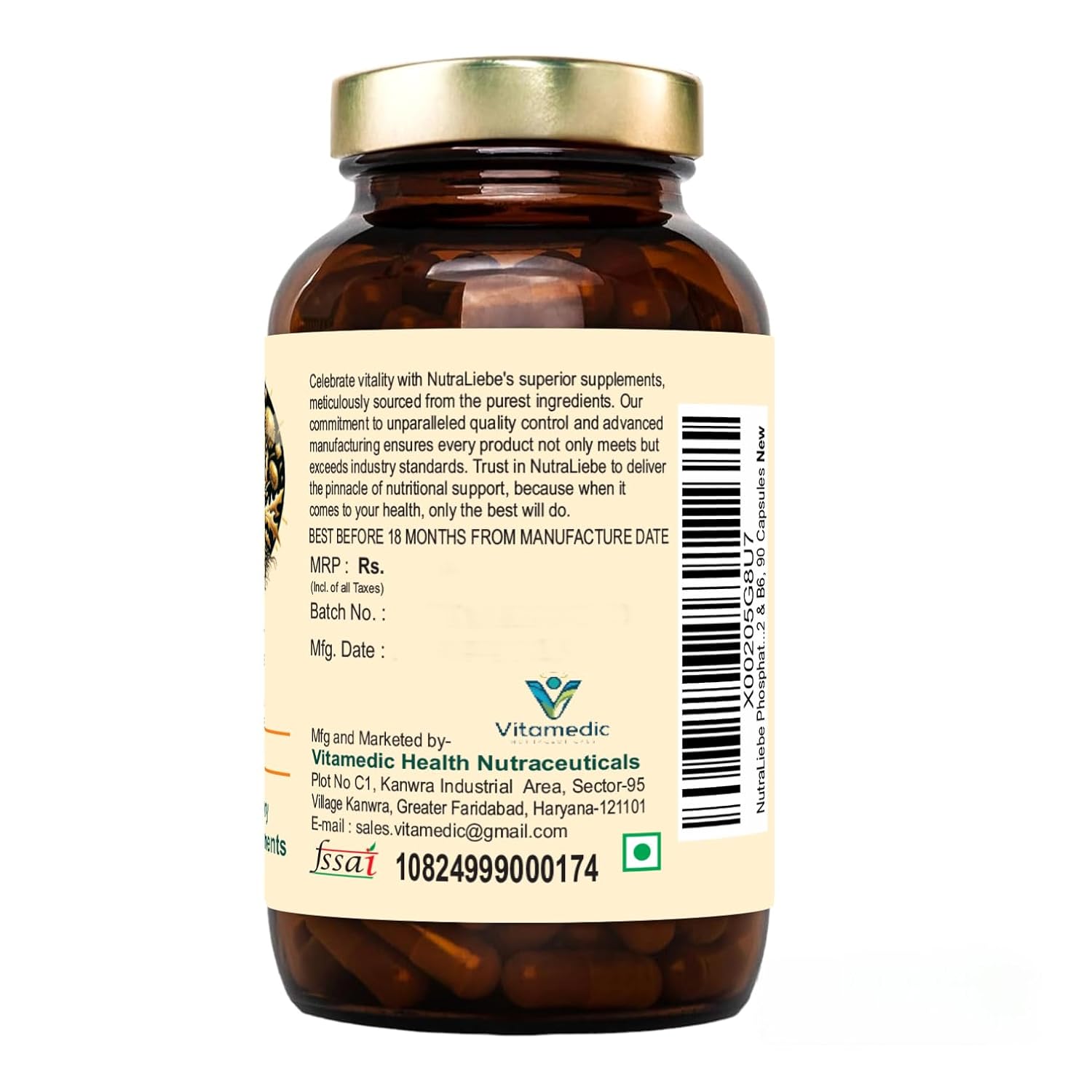 Nutraliebe 5-HTP 200mg with L-Tyrosine, Zinc, Vitamins B6 & B9, Magnesium, Ashwagandha, Green Tea Extract - 90 Capsules for Mood, Relaxation, and Cognitive Support