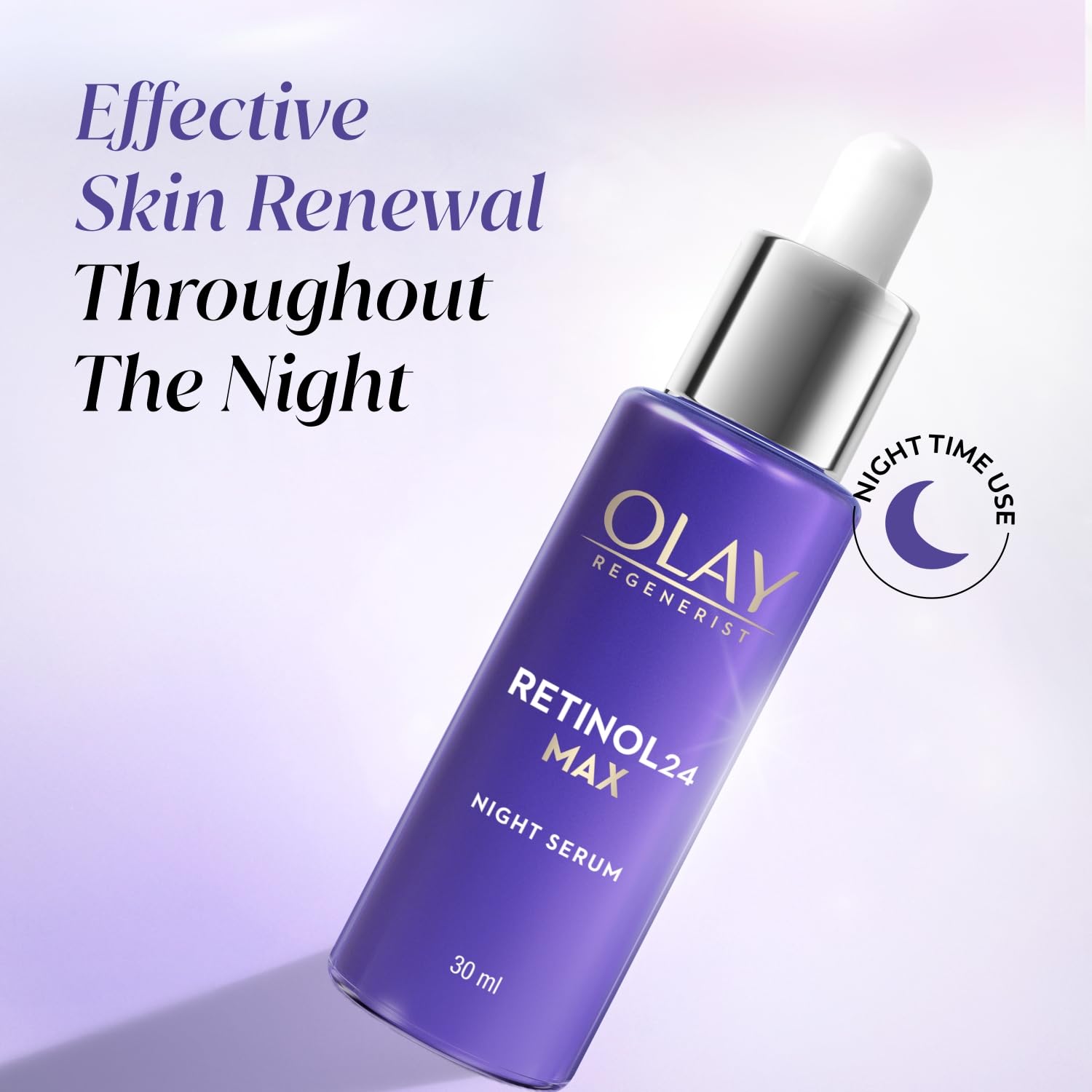 Olay Retinol24 Max Night Serum l Visibly Reduces Fine Lines in 7 Nights | Max Repair, Max Hydration l No Redness or Irritation | Fragrance Free l Normal, Oily, Dry and Combination Skin l 30ml
