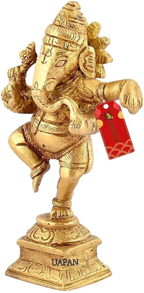 Uapan Brass Dancing Ganesha Idol Pooja Pooja Temple Daily Worship Brass Material Ganesh Brass Idol