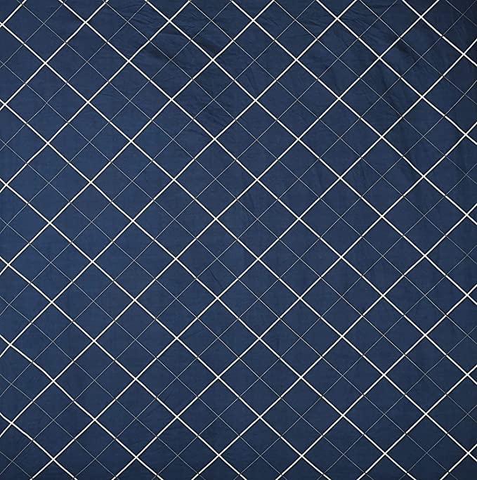 Decomizer Soft Glace Cotton King Size AC Comforter Blanket 2 Large Pillow Covers Blue White Lines Colour