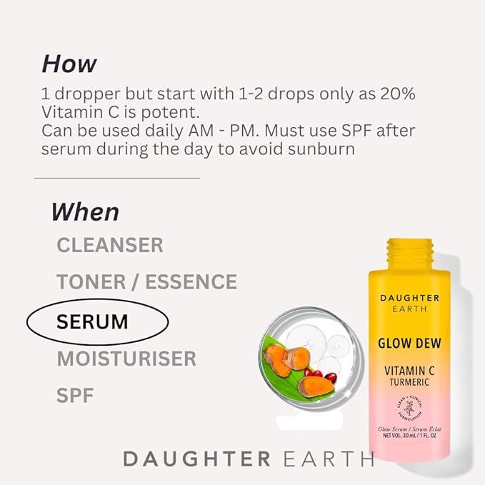 Daughter Earth Glow Dew for Brighter 20% Vitamin C Face Serum - 30 Ml