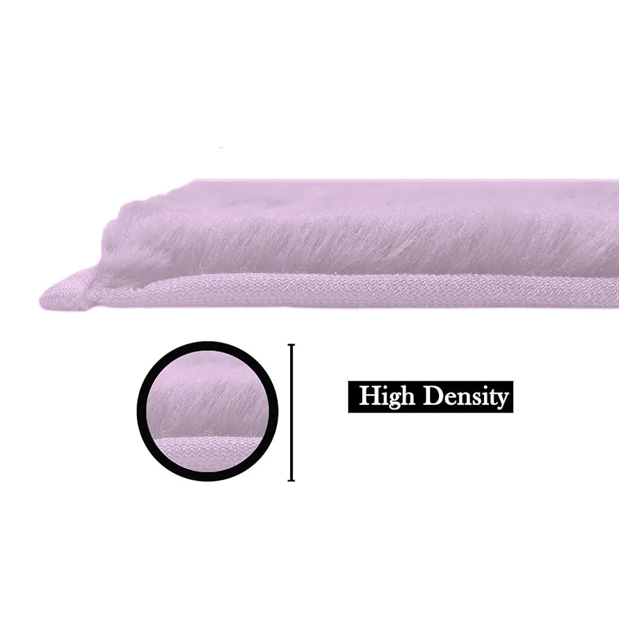 Luxe Home International Rectangular Bath Mat Super Soft Anti Skid Rabbit Fur Mats 40X60 Cm Colour Lilac