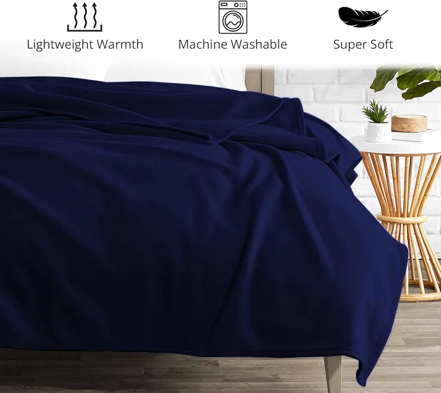 Starnstyle Polar Fleece Blanket Warm & Cozy - Premium Fleece Blanket Blanket for Single Bed, Sofa, Camping Travel and Cold Nights Lightweight Blanket Blue