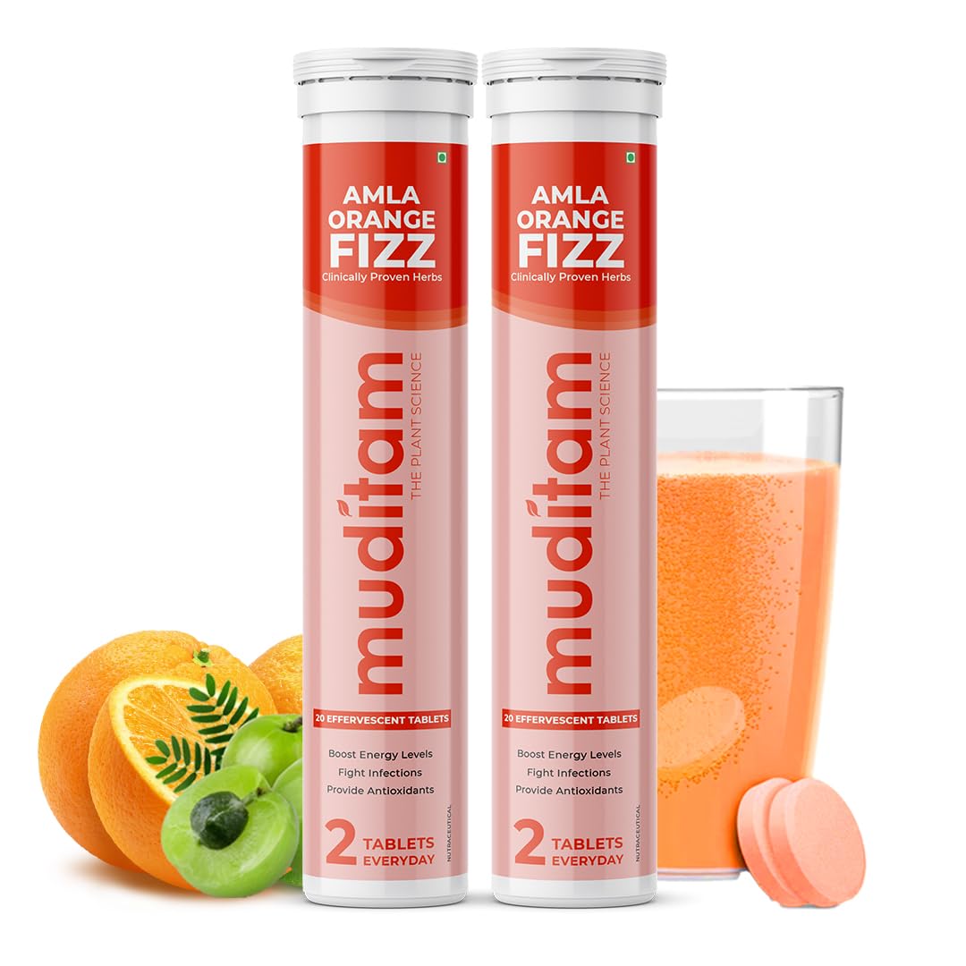 Muditam Ayurveda Amla Orange Fizz Tablet - 40 Effervescent Tablets