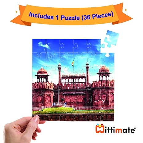Mittimate Red Fort Jigsaw Puzzle Game for Kids Age 4 to 6 Old 36 Pieces Puzzle Toy Birthday Gift for Children