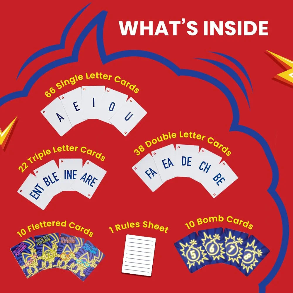 Binca Fletter Fuse Word Game, Fun Word Card Game for All, Family Game for Kids, Test Your Vocabulary, Advanced Version of Fletter, Gifts for Ages 7, 8, 9, & 10 Years