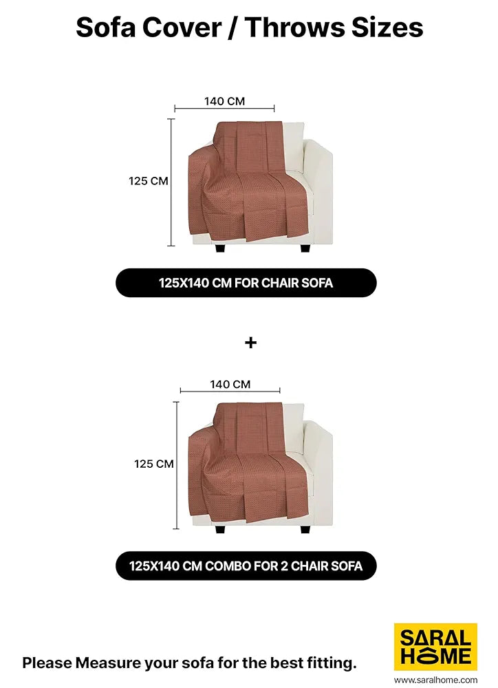 Saral Home Mehroon 100% Cotton Unique Waffle Design Throw/Sofacover Colour Maroon