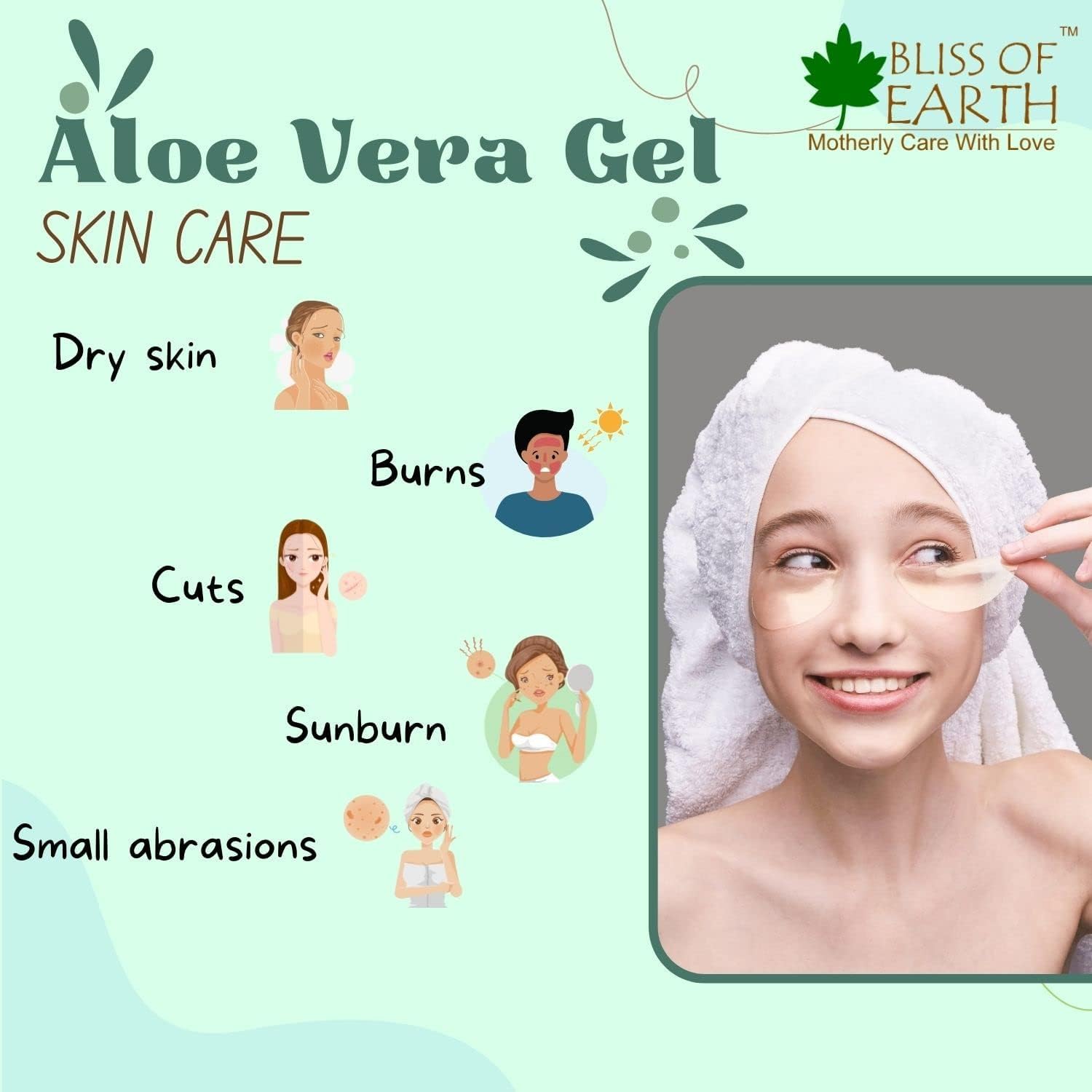 Bliss Of Earth 99% Pure Crystal Clear Aloe Vera Gel For Face Hair Skin Dark Spots, Effective Cooling, Soothing & Hydrating, 100gm