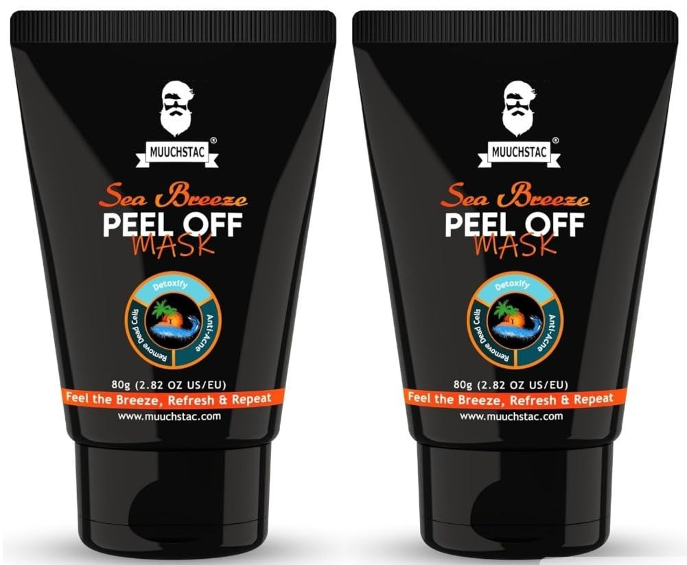 Muuchstac Sea Breeze Peel Off Mask For Men - 80 gms (Pack of 2)