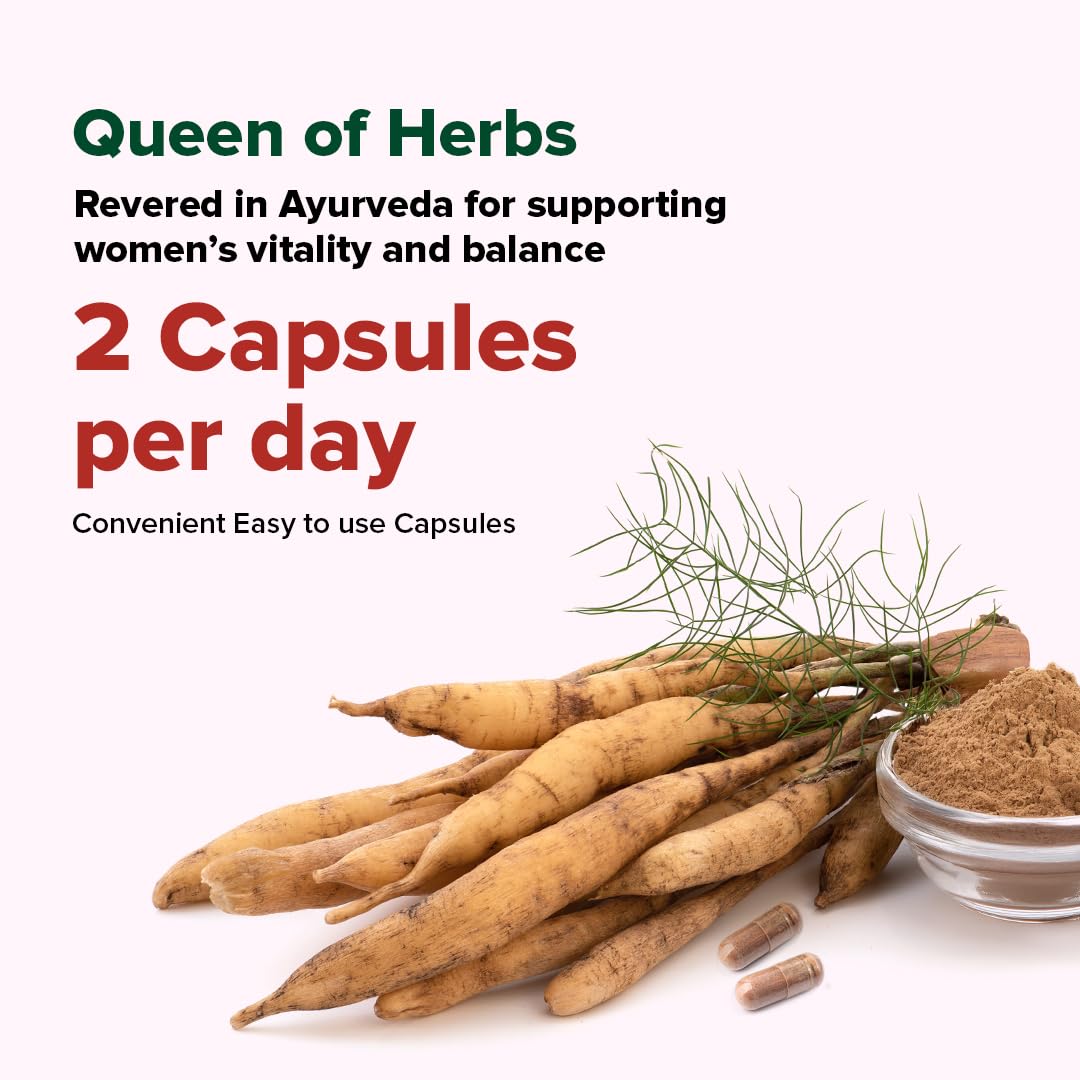 VAHDAM Shatavari Capsules | Menopause, Lactation, Postnatal Recovery & Hormonal Balance | 5X More Potent than Regular Powder | Dual Spectrum Formula | Vegan, Gluten-Free | 60 Veg Capsules