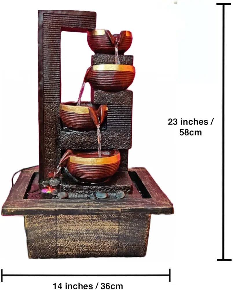 Alila Big Water Fall Fountain for Home Decor Living Room Table Top 23 inches 58cm