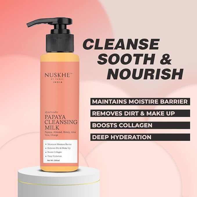Nuskhe By Paras Ayurvedic Papaya Cleansing Milk - 200 ml