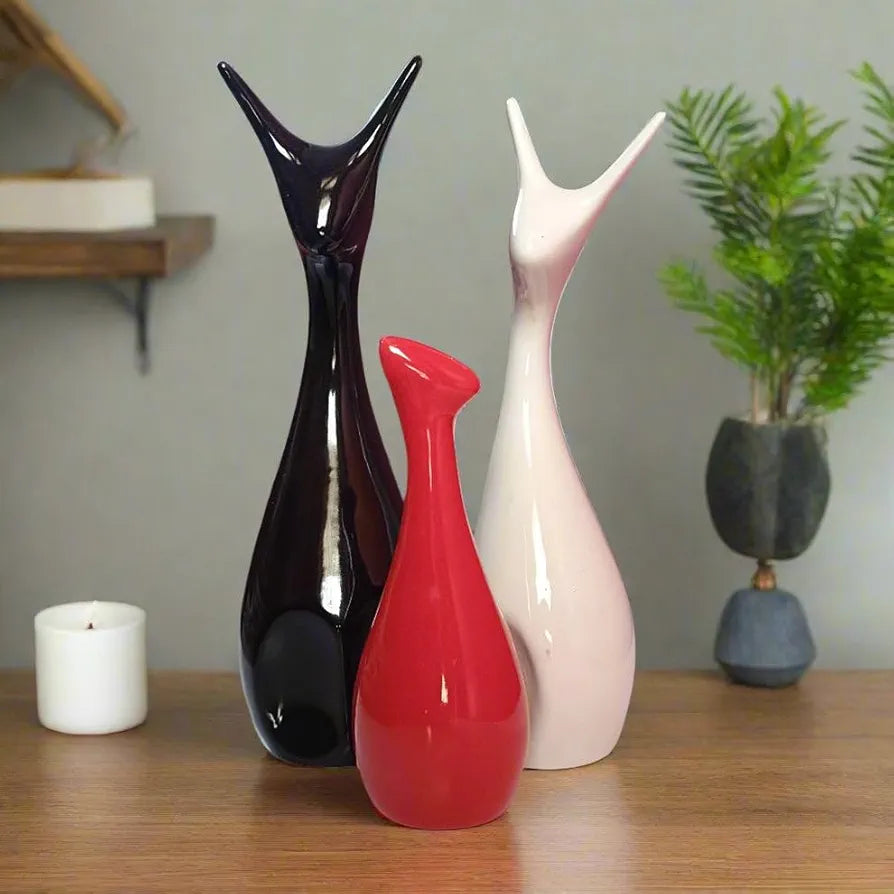 Alila Good Luck Deer Family Statue Showpiece Idol for Home Living Room Decor Gifting Decoration Set of 3