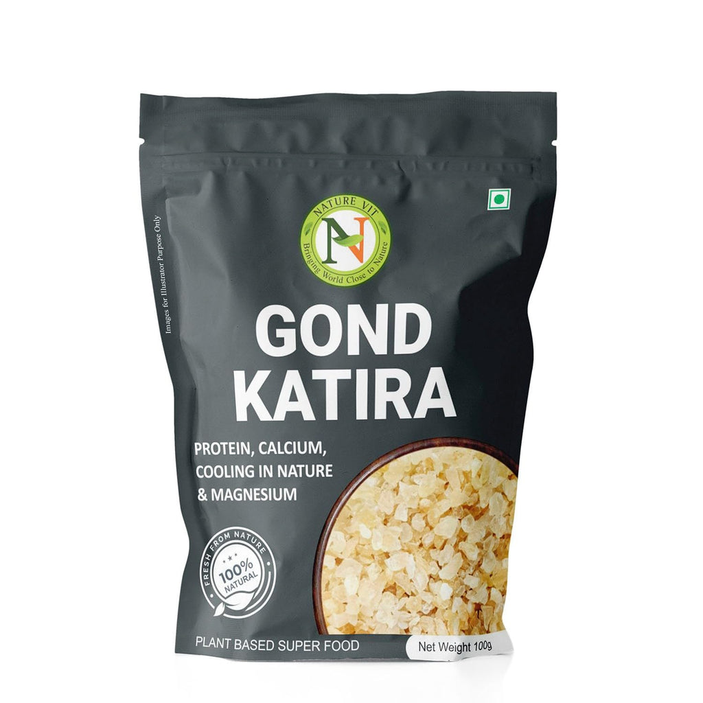 NatureVit Pure Gond Katira (Edible Almond Gum) | High Cooling Properties | Natural Tragacanth Gum Superfood | Calcium · Magnesium · Protein