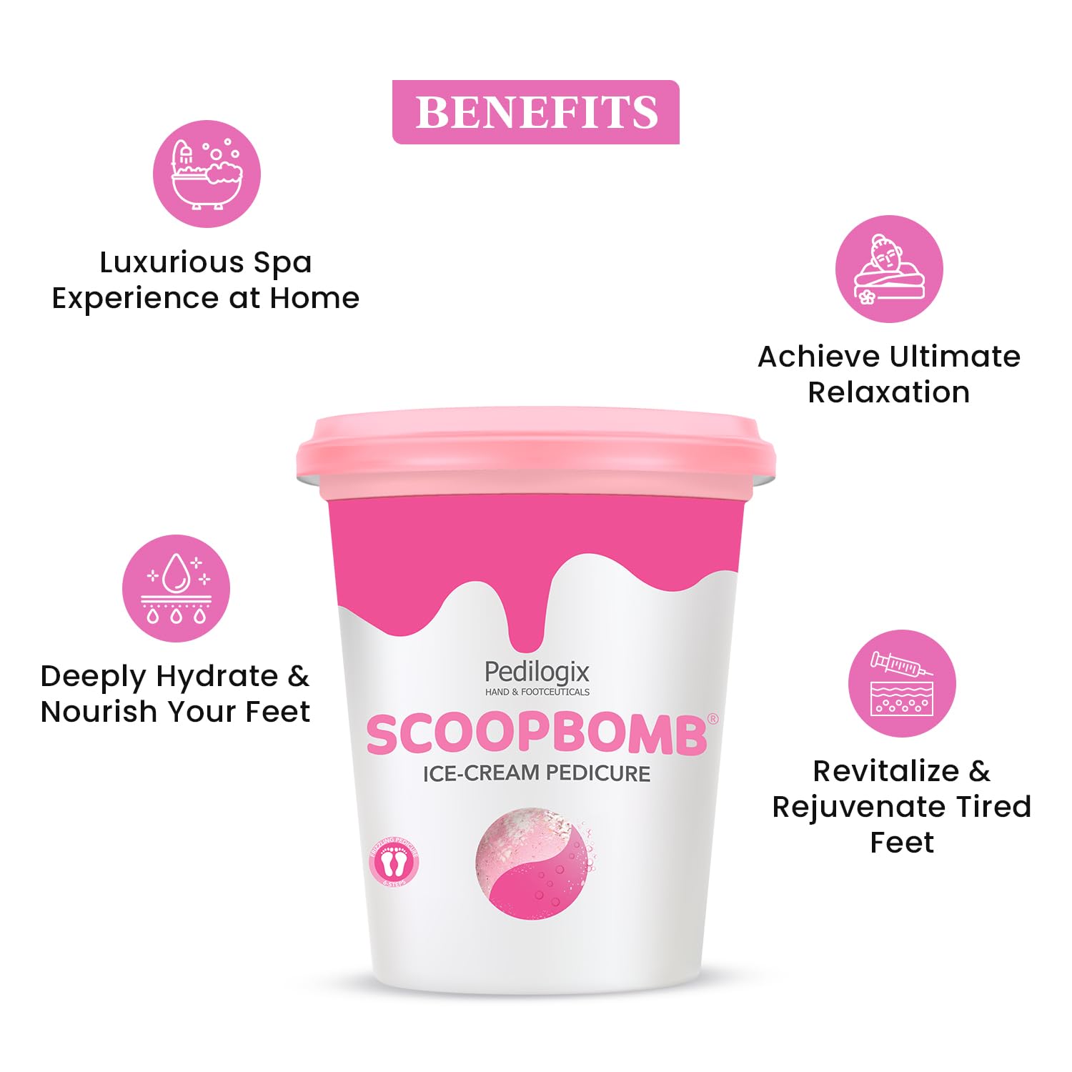 O3+ Pedilogix Scoop Bomb Pedicure with Bath Bomb for Soft & Moisturised Feet | 100g+10ml