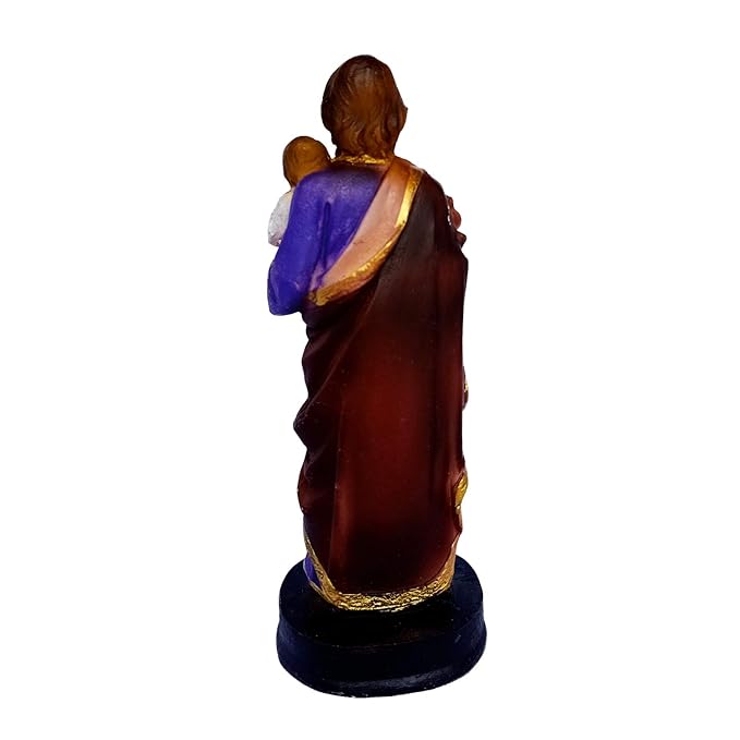 Newven Catholic God St Joseph Poly Marble Showpiece 6 Inch Multicolour