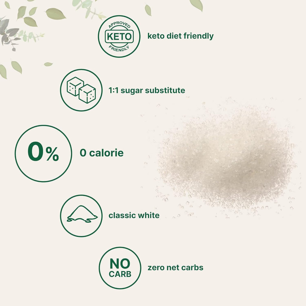 Namo Organics - MonkFruit Natural Sweetener with erythritol - 400g | 1:1 Sugar Substitute | Zero Calorie, Keto & Diabetic Friendly | Plant-Based monk fruit Sugar Alternative for Cooking, Baking & Beverages