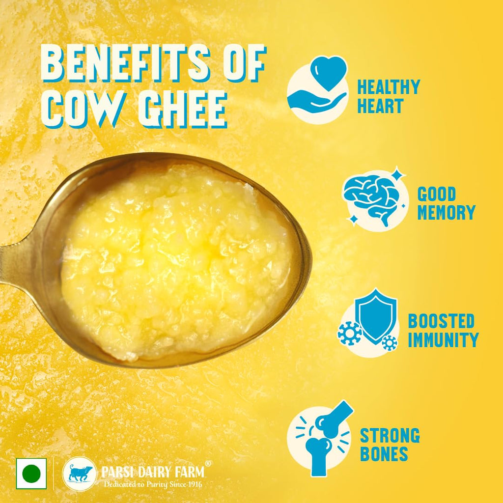 Parsi Dairy Farm's 100% Cow Ghee: Pure and Traditional Desi Ghee With No Preservatives & Vegetarian