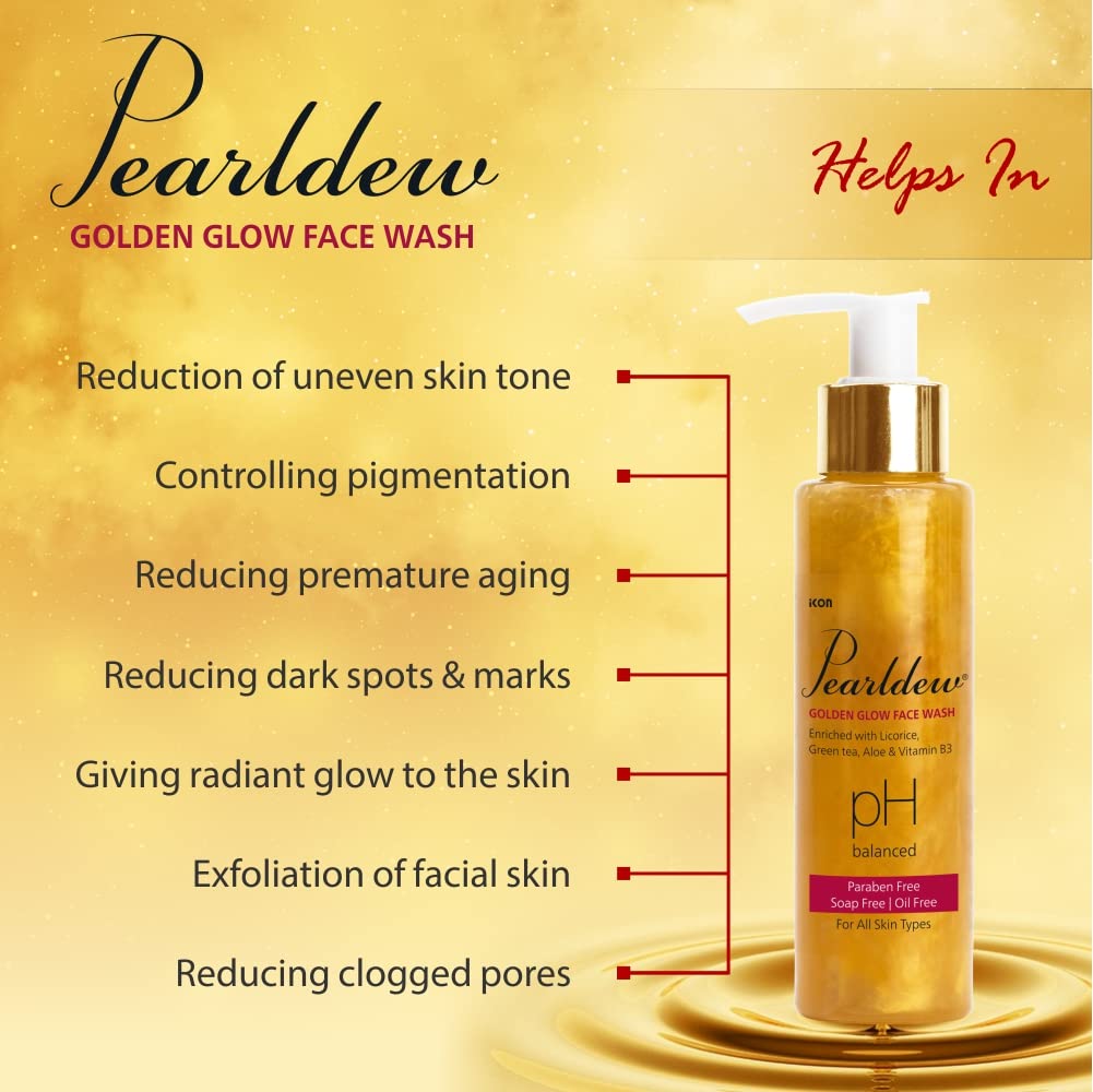 Pearldew Golden Glow Face Wash - 100 Ml | Pack of 2