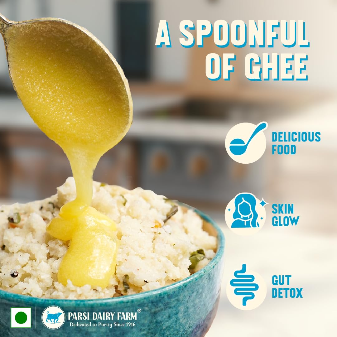 Parsi Dairy Farm's 100% Cow Ghee: Pure and Traditional Desi Ghee With No Preservatives & Vegetarian