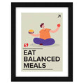 ArtX Paper Eat Balanced Meals Health Quote Wall Frame