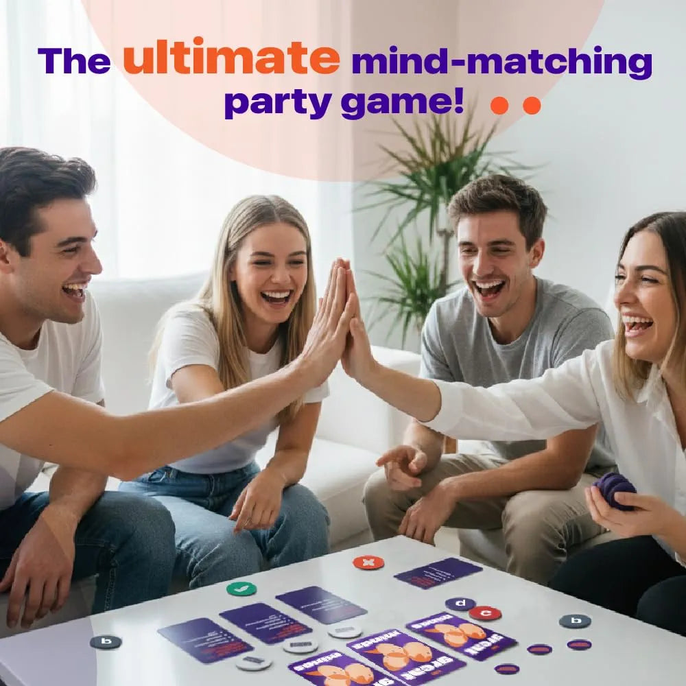 Binca Card Game - Great Minds, Hilarious Mind-Matching Party Game for Teens, Adults & Families, Perfect for Parties, Gamenights, Trips & Get-Togethers, Gifts for Game Lovers, 4-8 Players