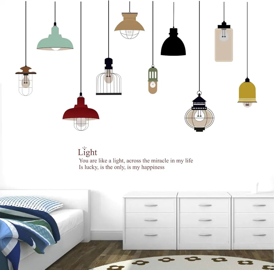 Decal O Decal Hanging Home Decor Light Lamps with Quote Self Adhesive Wall Sticker-Vinyl