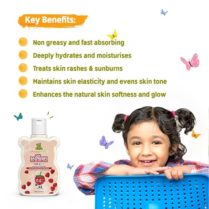 Shushu Babies Wild Raspberry Face and Body Lotion for Kids - 200 ml