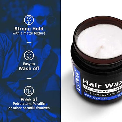 Ustraa Grap Seed Oil Strong Hold Hair Wax Matte Look - 100 gms