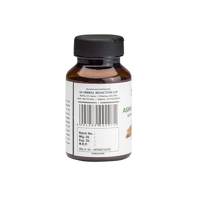 Bixa Botanical Ashwagandha Extract - 60 Veg Capsules (450mg)