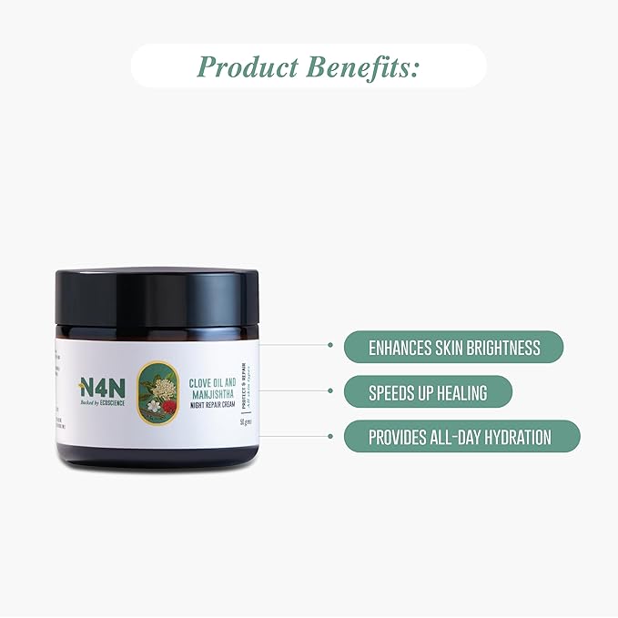 Nature4nature Night Repair Cream for Skin Brightning | Reduces Dark Spots and Protects Ageing - 50 Gms