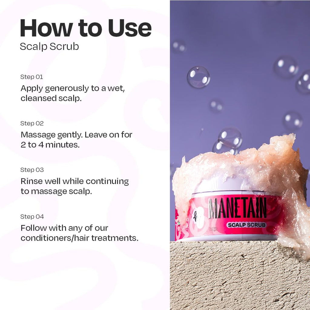 Manetain Scalp Scrub 100gm | Purifying Hair & Scalp Exfoliator for Dandruff, Dry Scalp & Build‑Up | Deep‑Clean Hair Scrub with Himalayan Salt, Cactus & Willow Bark | Vegan & Cruelty‑Free
