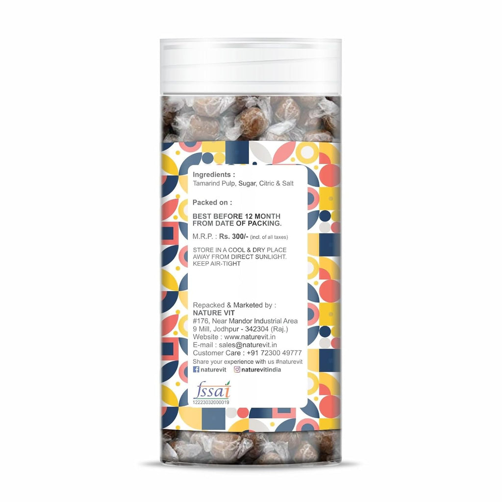 NatureVit Imli Candy 200g | Khatti Meethi Imly, Chulbuli Emli Tamarind Twist Candy, Twisted Emly | Tamarind Candy Soft Chewy Digestive Treat
