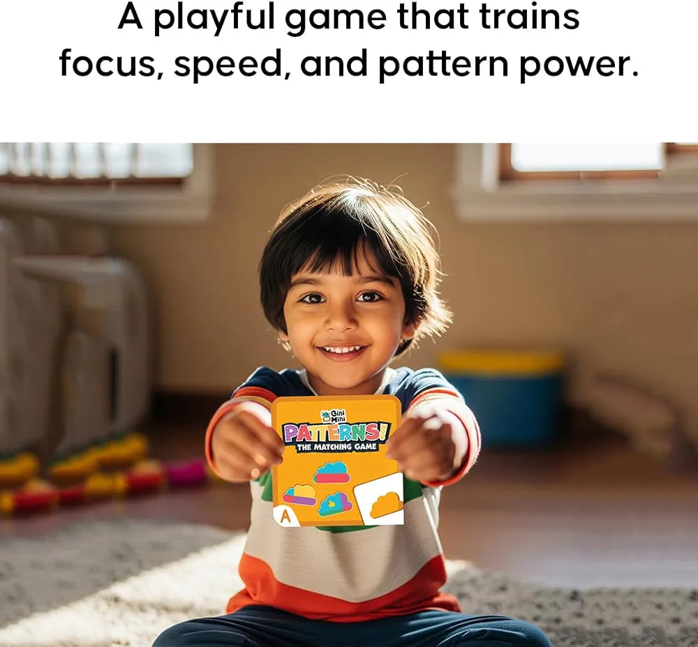 GiniMini Pattern The Matching Activity Set for Kids 3 4 5 Fast-Paced Shape Spotting Game with Buzzer Fun Preschool Educational Toy for Focus, Attention & Visual Recognition Party Game Gift