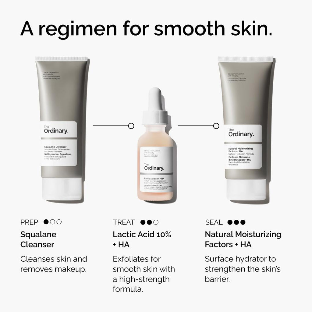 The Ordinary Lactic Acid 10% + Hyaluronic Acid 2%, High-Strength Exfoliating Serum for Smoother, Brighter Skin, 30ml