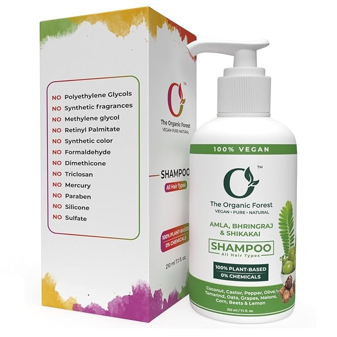 The Organic Forest Plant Based Daily Use Shampoo - Amla Bhringraj & Shikakai Shampoo - 210 ml
