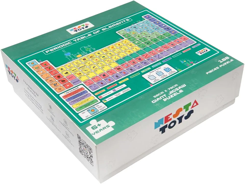 Nesta Toys Floor Puzzle & Game Periodic Table of Elements Jigsaw Puzzle, Educational Toy, Gifts for Boys & Girls Ages 6 to 14 108 pcs, 70 x 50 cm