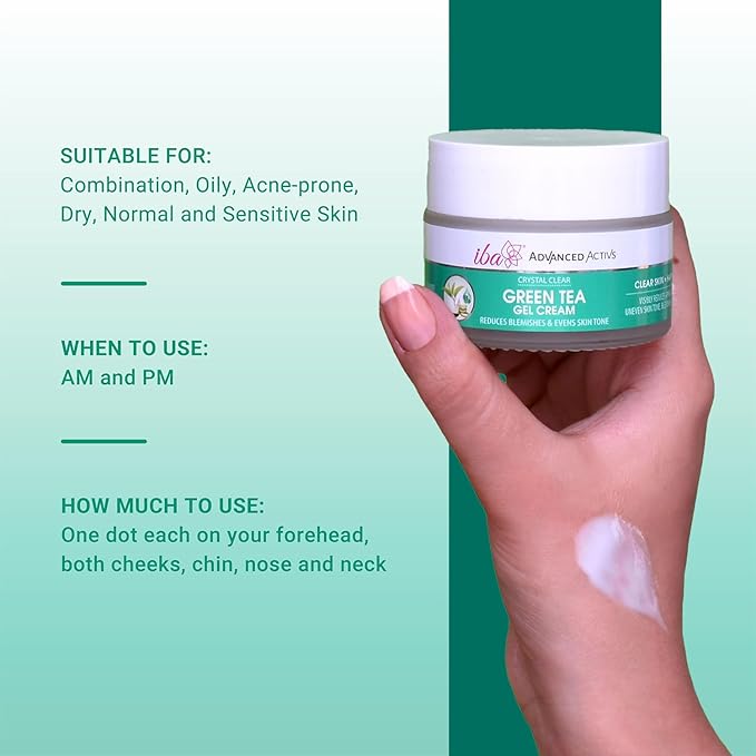Iba Advanced Activs Crystal Clear Green Tea Gel Cream - 50 Gms