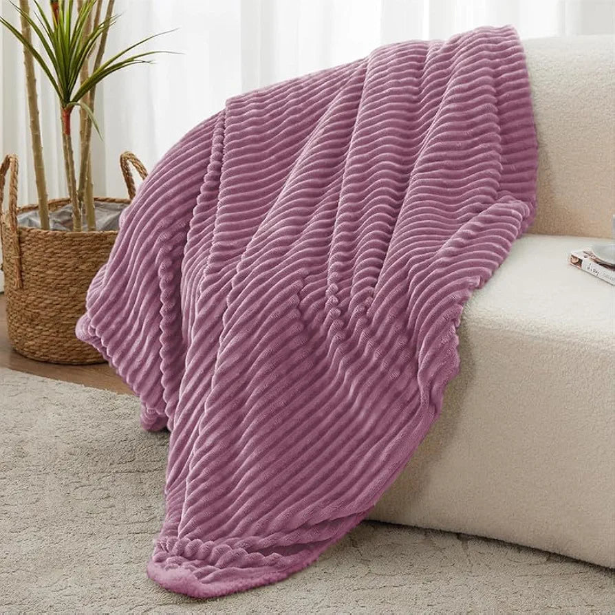Homekart Pencil Pattern Flannel Fleece Sherpa Blanket Soft Plush Fluffy Season AC and Mild Winter Reversible Blanket Single Bed Pink