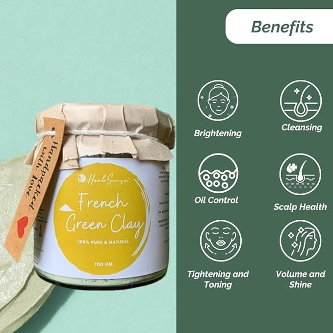 Herbsense French Green Clay Powder Mask - 100 gms