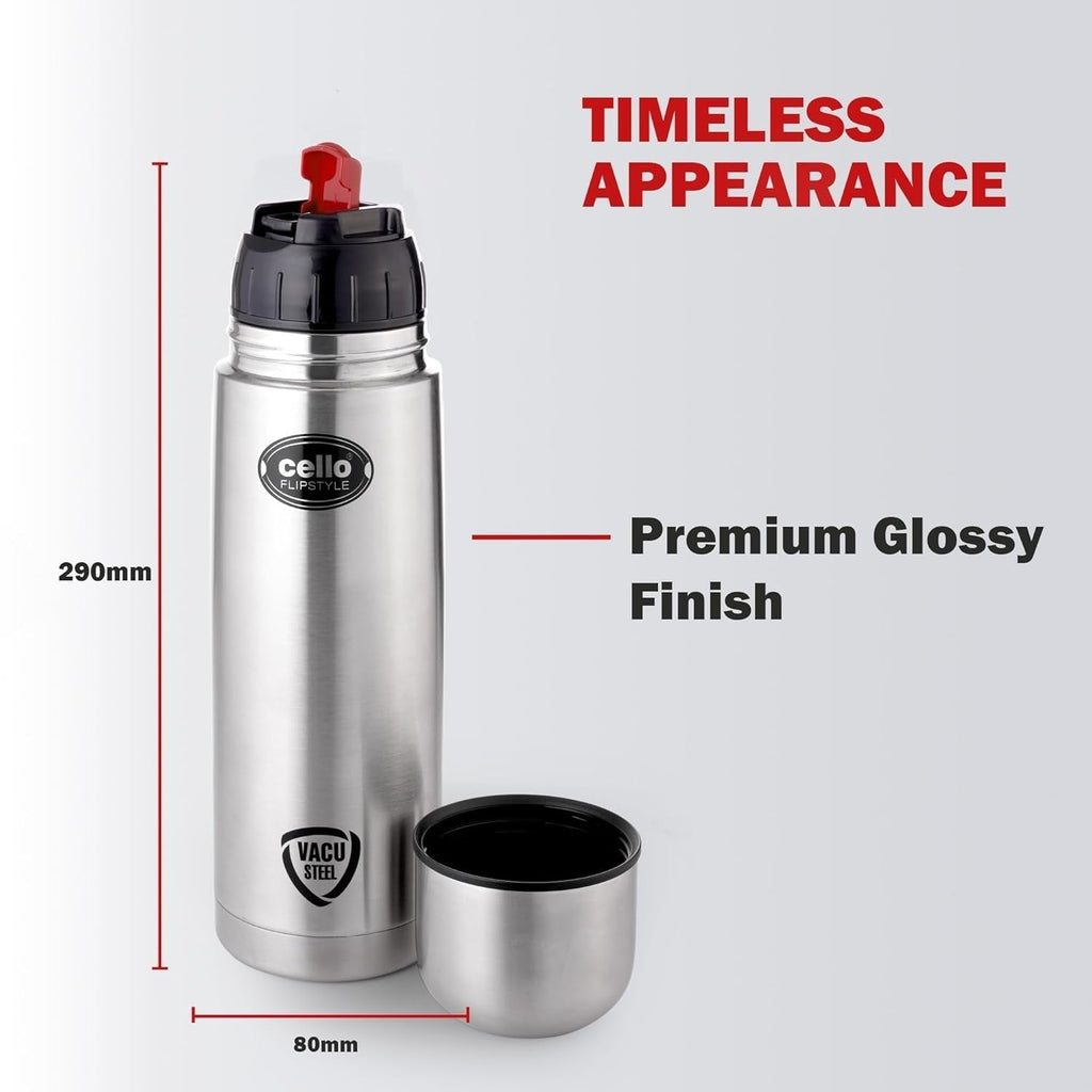 Cello Flipstyle Insulated Stainless Steel Flask Water Bottle